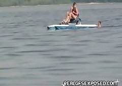 Fishing with some nude Russian nubiles
