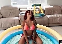 Big Tits Pornstar Kona Jade And Berry Mc Kockiner Pound Poolside In Live Peeper Stream With Katie