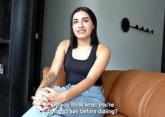 Casting Latina - Shy 18 year old Colombian cutie rides huge cock in audition