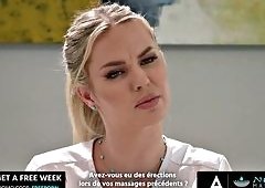 Blonde Big Tits Slimthick Vic Eases Tension in Steamy Lesbian Nuru Kiss