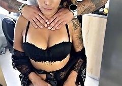 Horny Stepmom Lets Stepson Pound Her in Kitchen