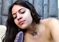 Arab brunette with hairy pussy and tits