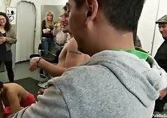 Mr. Pete Gangbangs Laurie Vargas in Beauty Salon Slut Fest