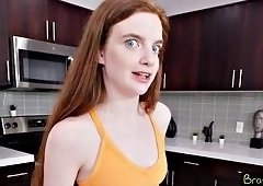 Skinny Redhead Sorority Girl-On-Girl Deep-Throat