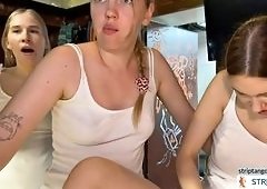 Lesbians working in the cafe fuck hard during every shift, turning every interraction into group sex and heated fucking sessions
