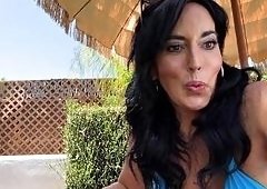 Mature Abi James Fucks Max Fills Poolside