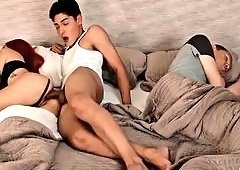 Girlfriend Cunnilingus of Boyfriends Stepson Exposed in Hot Cum Rush
