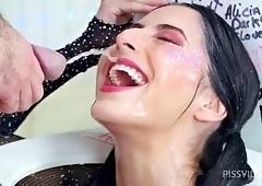 Brunette Kaitlyn Katsaros Endures Smacked Cheeks and Walloped Fists in Filthy Toilet Bowl G
