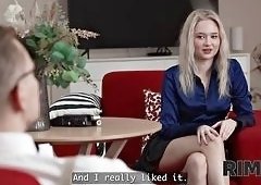 Jessie Ames the Blonde Stunner Sucks Stanley Johnsons Cock During Intense Ass-Licking Interview