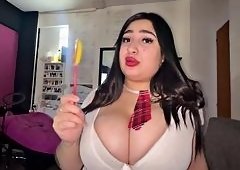 Big-Tits Latina Sucks Expertly