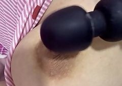 Blanquita2002 Grinds Vibrator Against Her Big Tits
