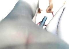 Big-Tits Teen Rides Vibrator