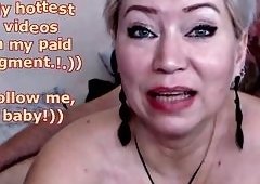 Russian Cougar Webcam Slut AimeeParadise Gags on Her Husbands Throbbing Cock After