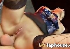 Submitting to Fishnet BDSM Cumshot Ecstasy