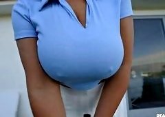 Busty Ella Knox Ditches Golf for Thick Ebony Cock