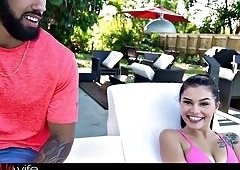 Latina Wife in Interracial Encounter Levi Cash, Reyna Delacruz