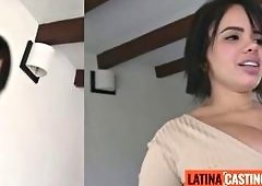 Busty Latina Teen Drops College for Big White Cock