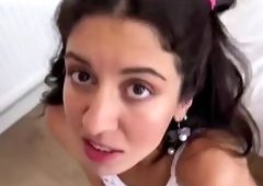 Russian Brunette Katty West Stuffed with Creampies in Gangbang