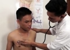 Assfingered Asia twink toyed by doctor