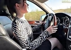 Busty Small Teen Pounded Hard in Car