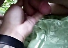 Cucumber, banana and cock fucked all holes in a public student!