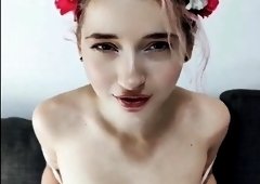 Webcam amateur Sexy teen touching her big tit