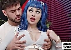 Jewelz Blu Gags on Hardcore Deep Throat with Drool