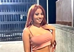 Big-Tits Redhead Fucked in Lingerie with White Toes