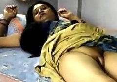 DESI HOUSEWIFE SHOWING SHAVED PUSSY AND FINGERING