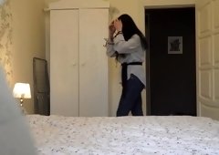 I caught my stepmom fingering her twat in bedroom